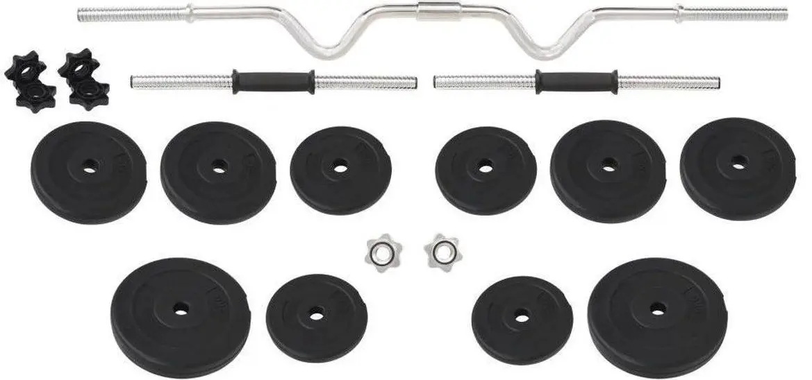 Set gantere + haltera VidaXL 91401 30 kg (Black)