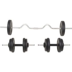 Set gantere + haltera VidaXL 91401 30 kg (Black)