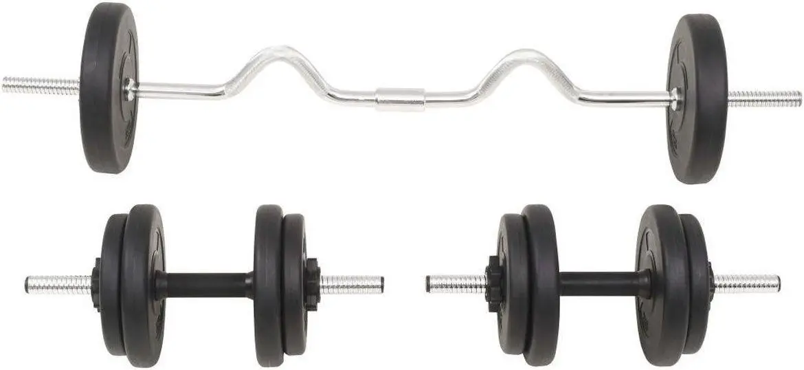 Set gantere + haltera VidaXL 91401 30 kg (Black)