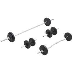 Set gantere + haltere VidaXL 93588 30kg (Black) Thumb
