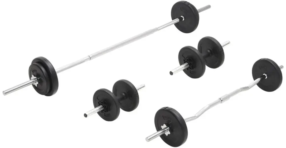 Set gantere + haltere VidaXL 93588 30kg (Black)