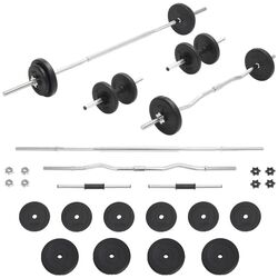 Set gantere + haltere VidaXL 93588 30kg (Black)