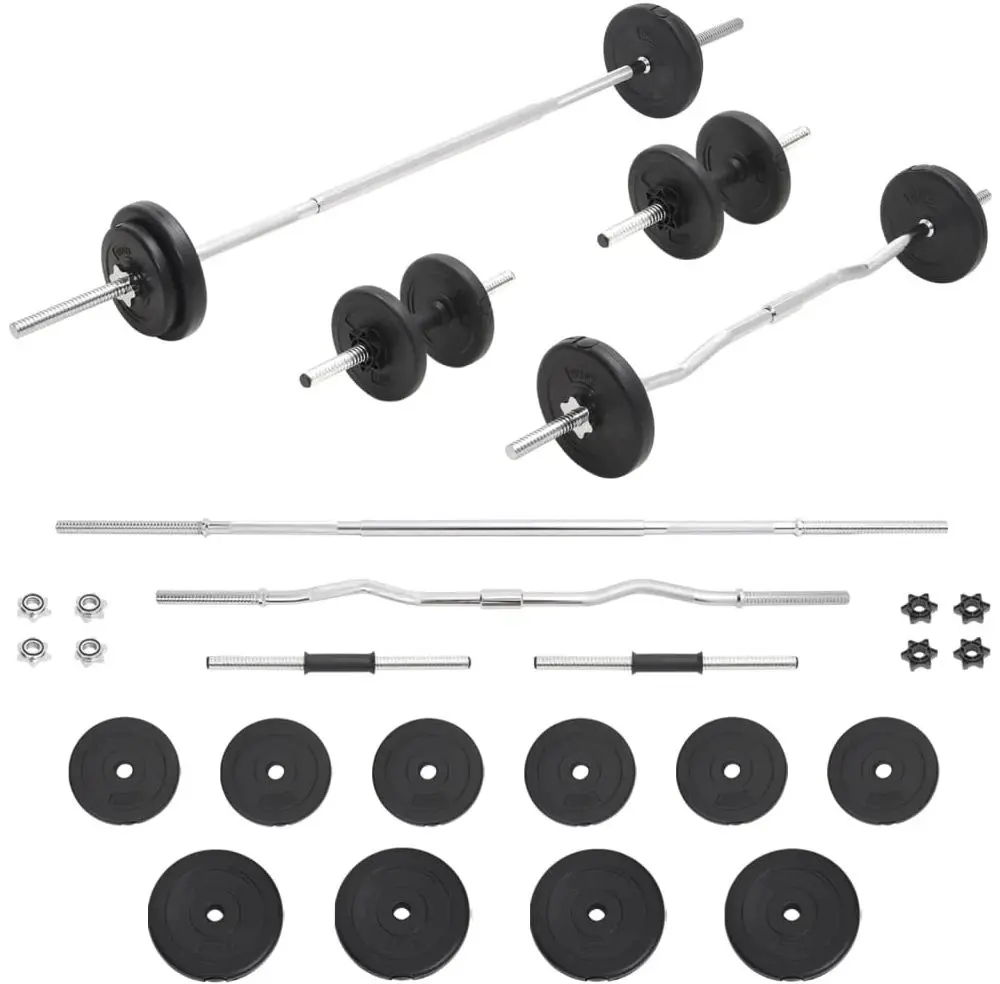 Set gantere + haltere VidaXL 93588 30kg (Black)