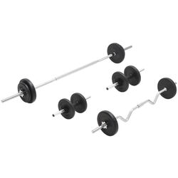 Set gantere + haltere VidaXL 93589 30kg (Black) Thumb