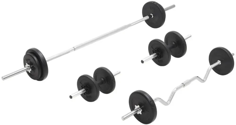 Set gantere + haltere VidaXL 93589 30kg (Black)