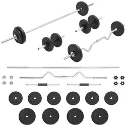 Set gantere + haltere VidaXL 93589 30kg (Black)