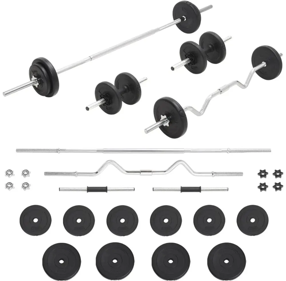Set gantere + haltere VidaXL 93589 30kg (Black)