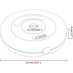 Set discuri olimpice VidaXL 93597 30kg (Black) Thumb