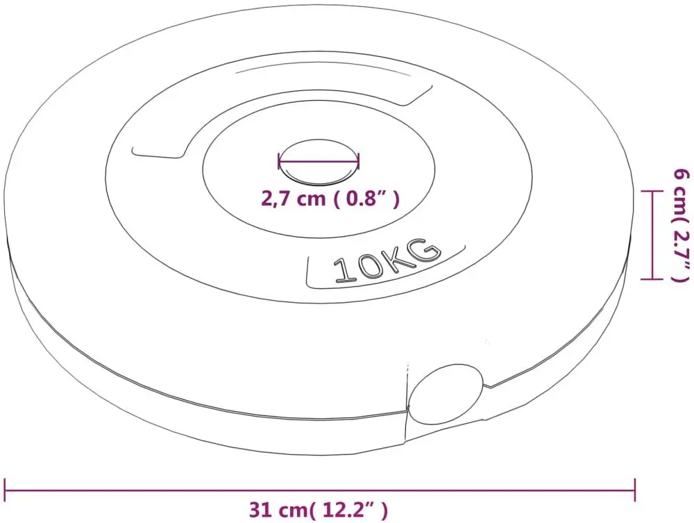 Set discuri olimpice VidaXL 93597 30kg (Black)