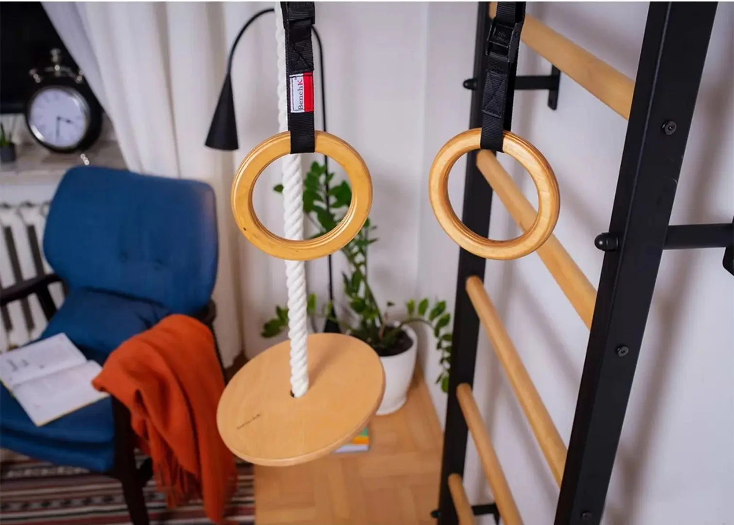 Шведская стенка BenchK 211B + A076 (Black/Wood) - 4