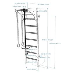 Шведская стенка BenchK 211W + A076 (White/Wood) Thumb