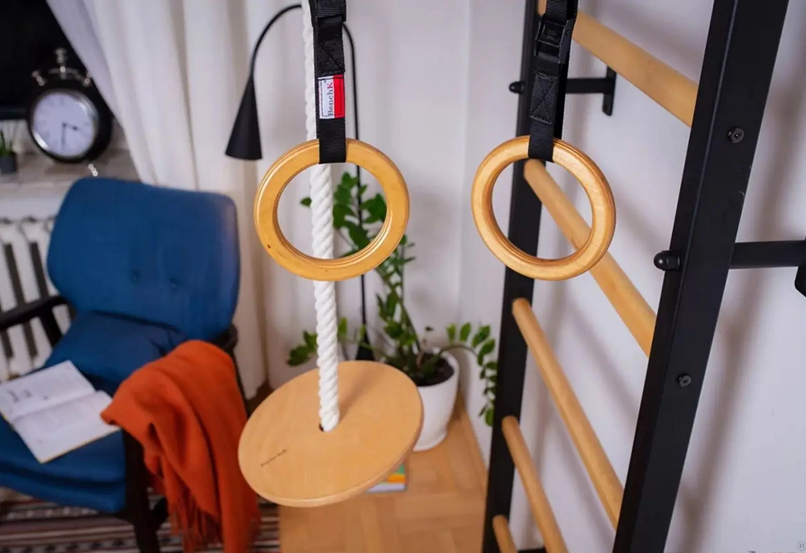 Шведская стенка BenchK 221B + A076 (Black/Wood) - 2