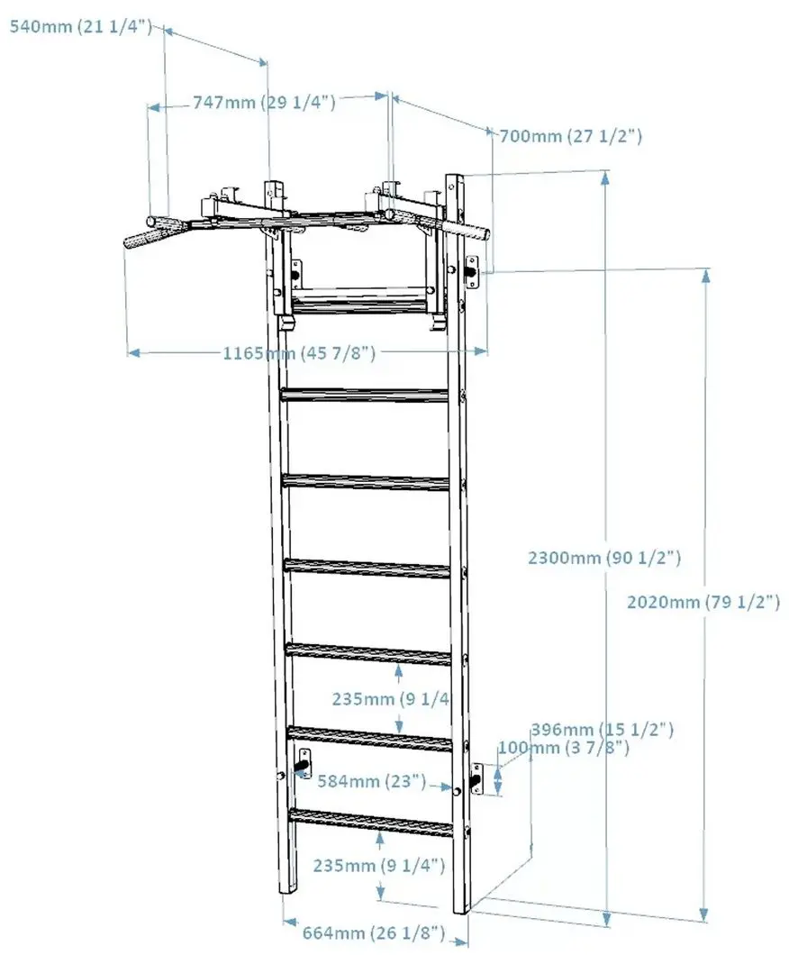 Шведская стенка BenchK 231W (White/Wood)
