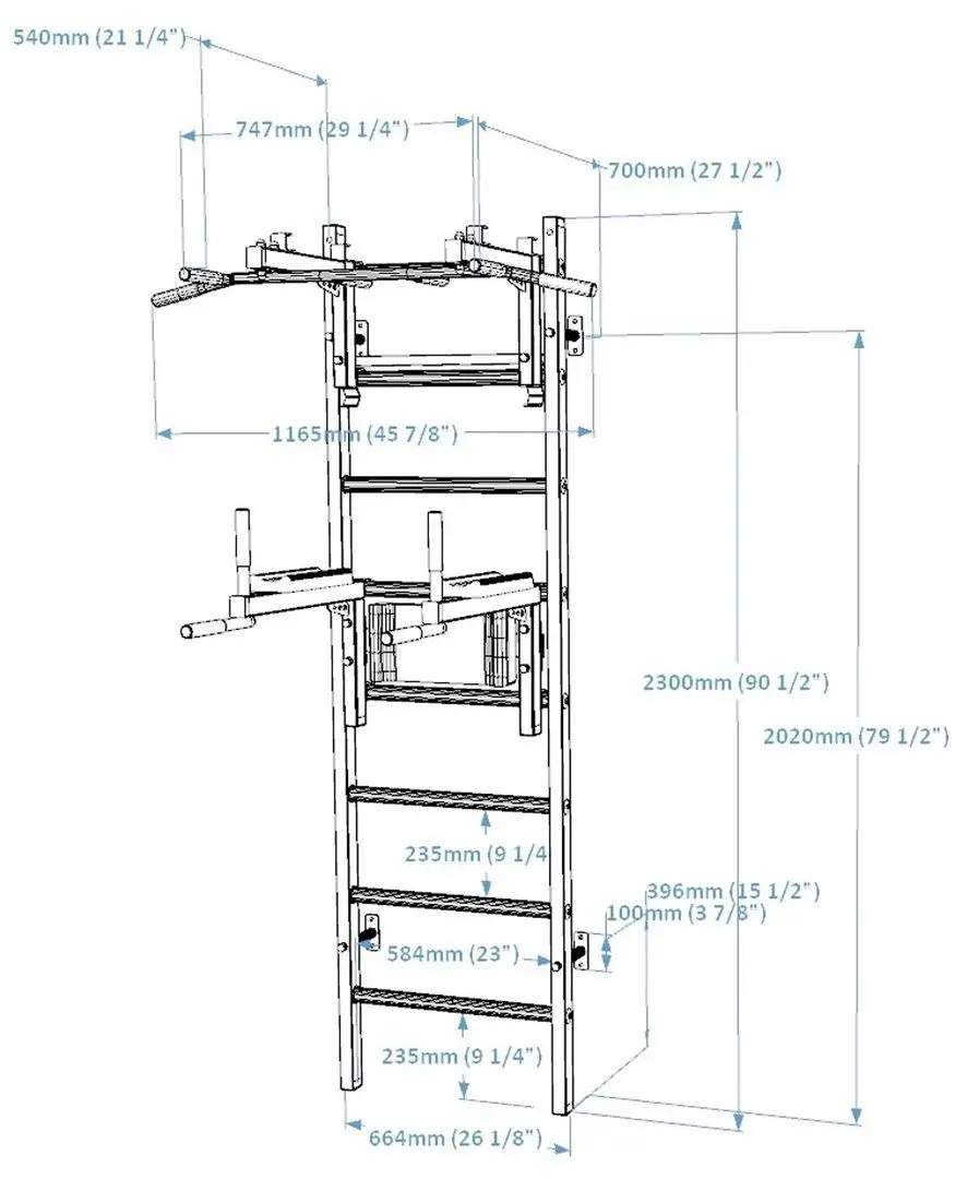Шведская стенка BenchK 232W (White/Wood)