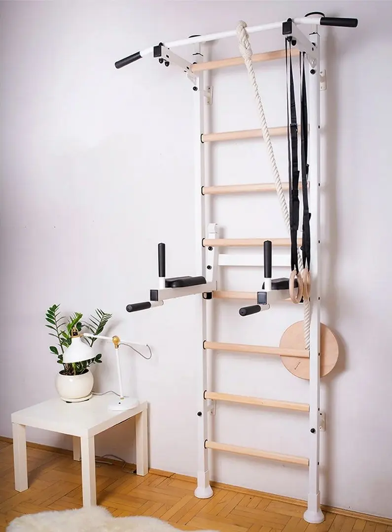 Шведская стенка BenchK 522W+A204 (White/Wood)