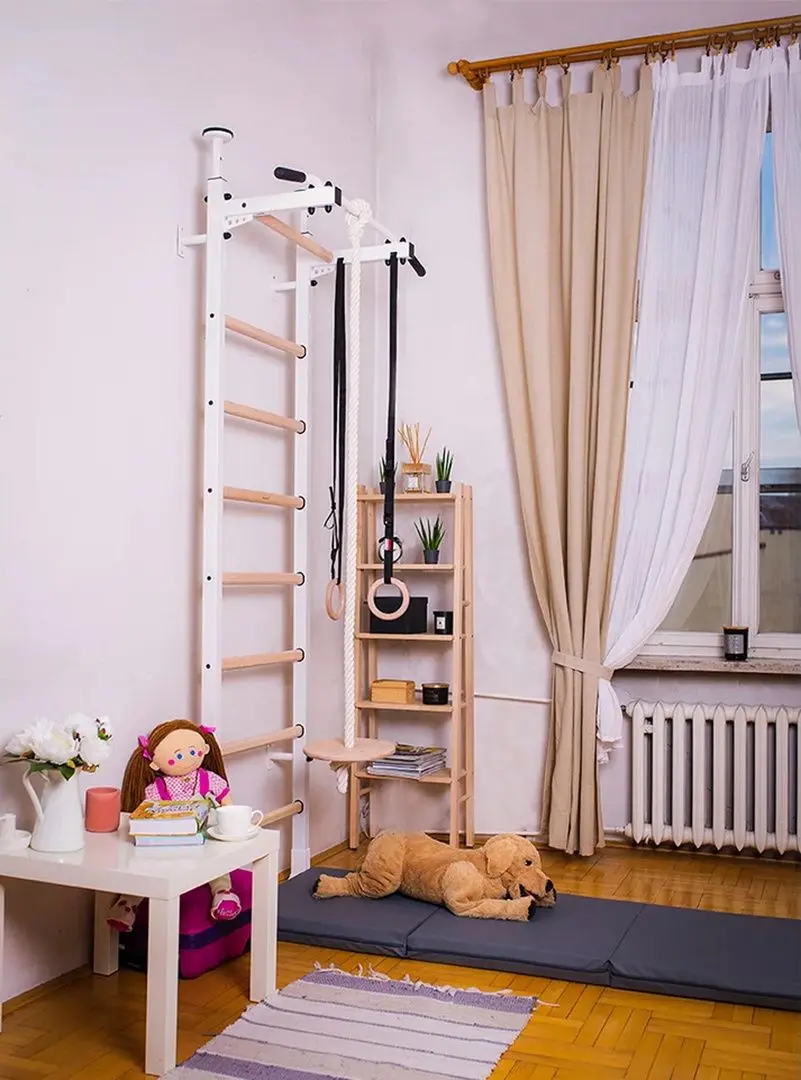 Шведская стенка BenchK 522W+A204 (White/Wood)