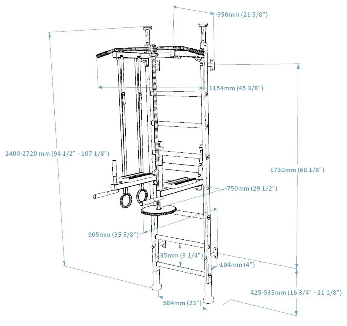 Шведская стенка BenchK 522W+A204 (White/Wood)