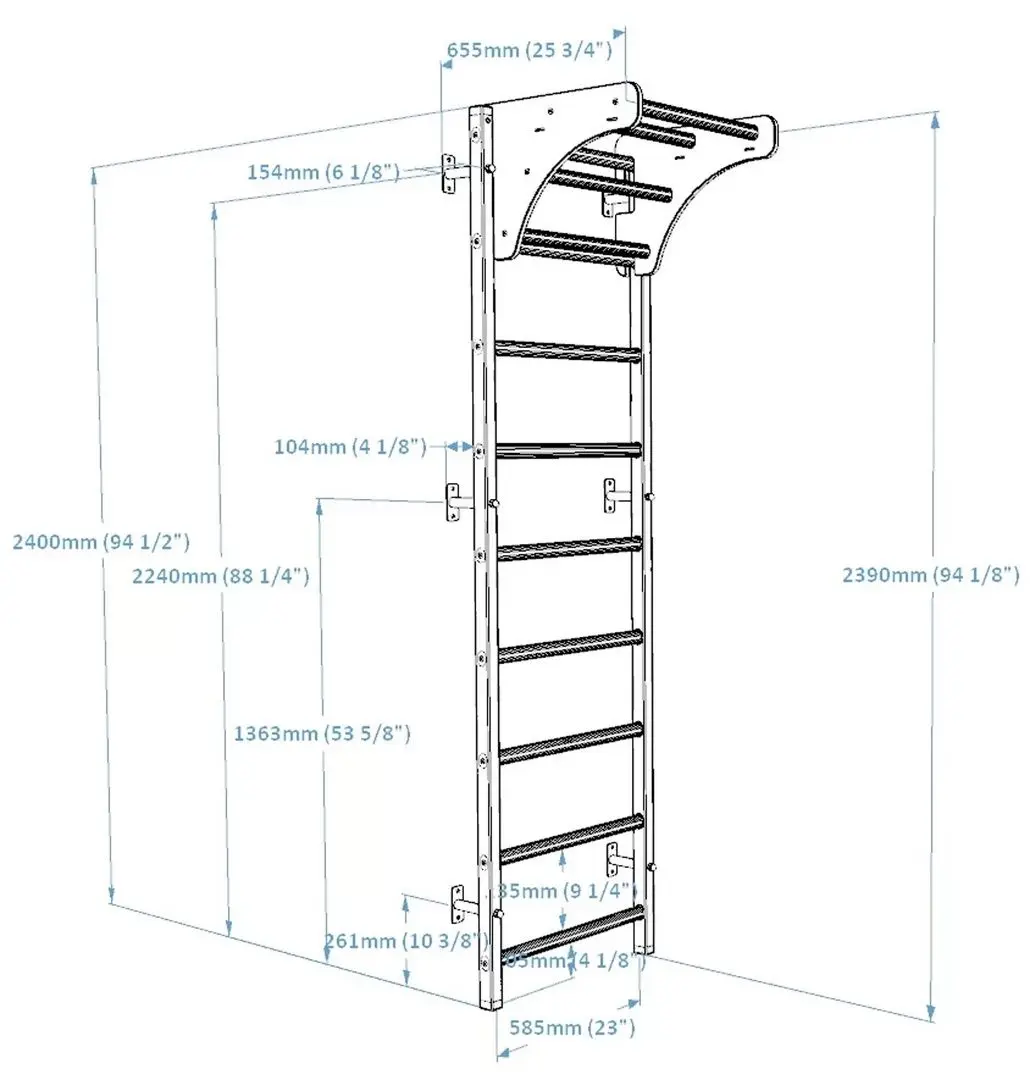 Spalier suedez BenchK 711B (Black/Wood)
