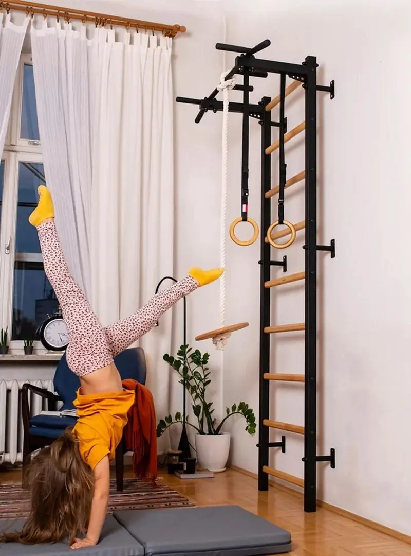 Шведская стенка BenchK 721B + A076 (Black/Wood)