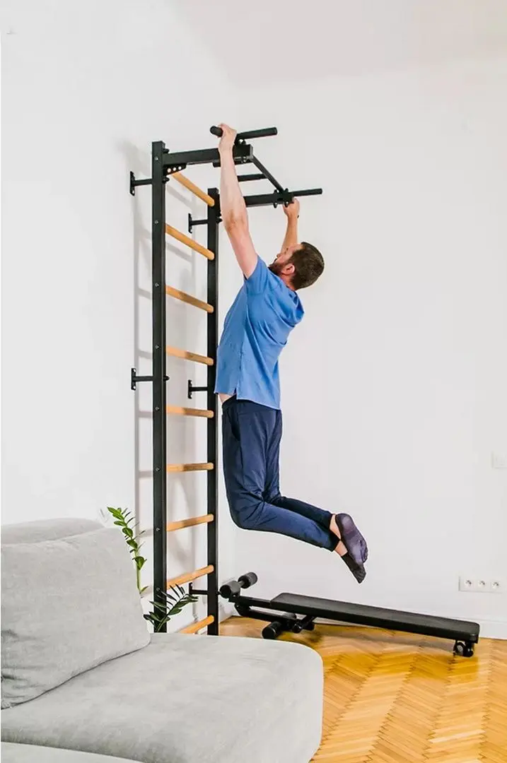 Шведская стенка BenchK 721B + A076 (Black/Wood)