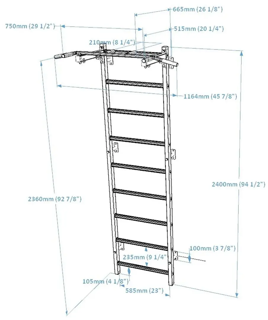 Шведская стенка BenchK 721B (Black/Wood)