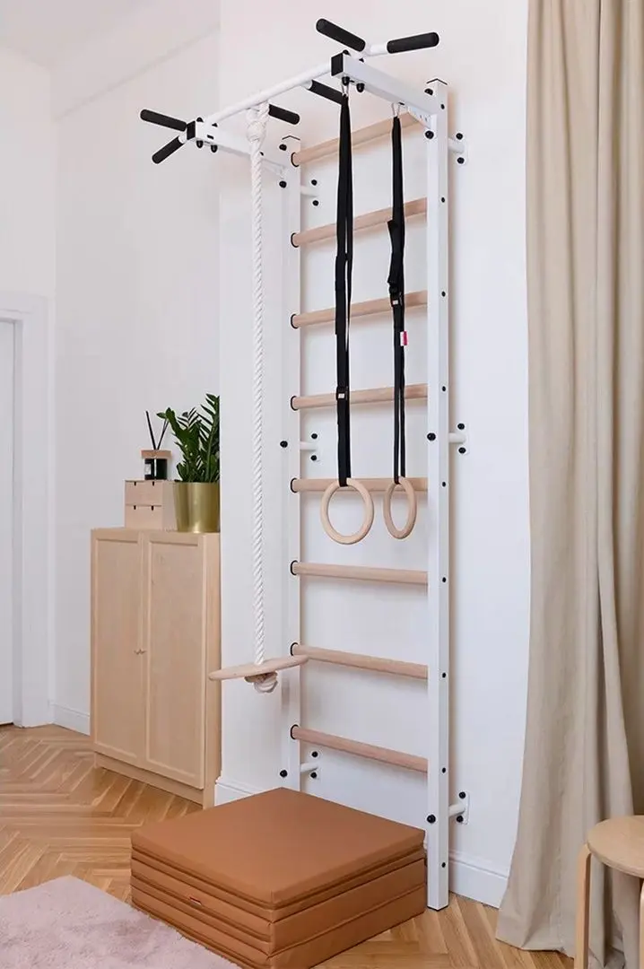 Шведская стенка BenchK 721W + A204 (White/Wood) - 5