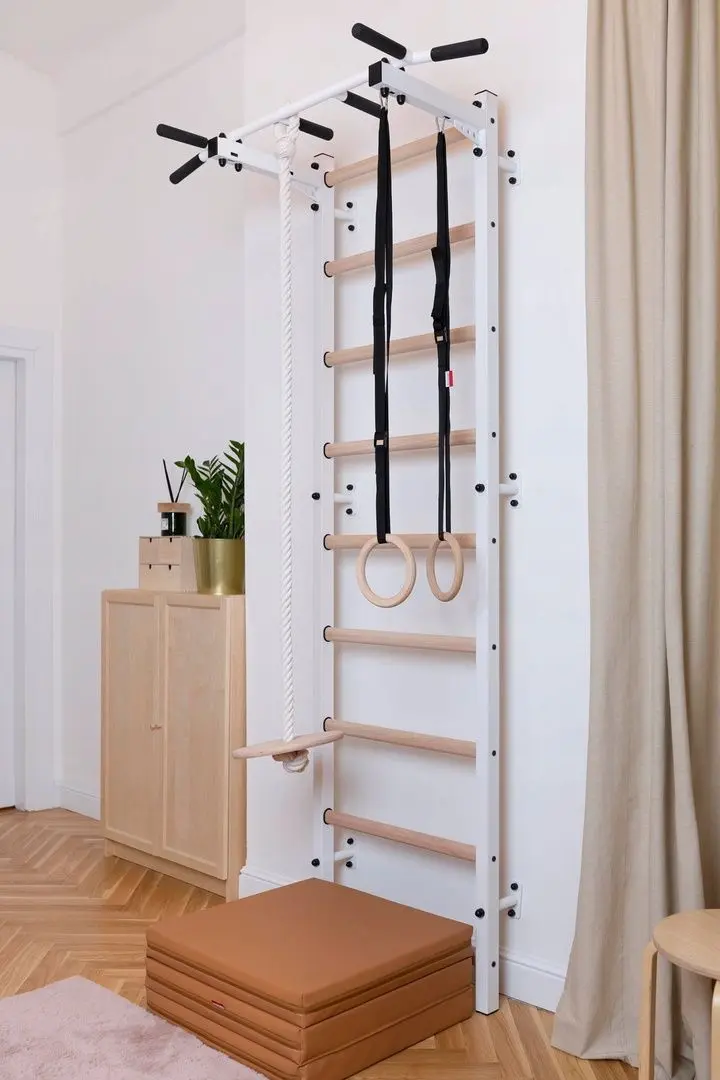 Шведская стенка BenchK 721W + A204 (White/Wood) - 6