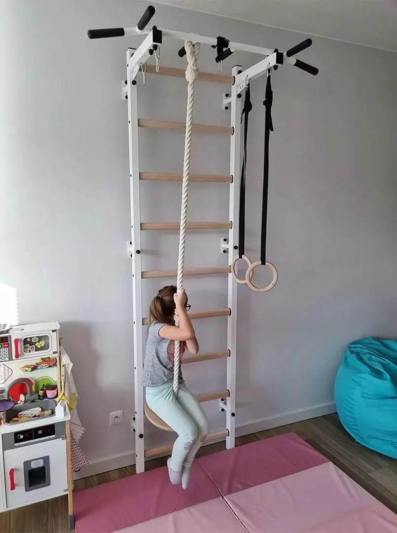 Шведская стенка BenchK 721W + A204 (White/Wood) - 7