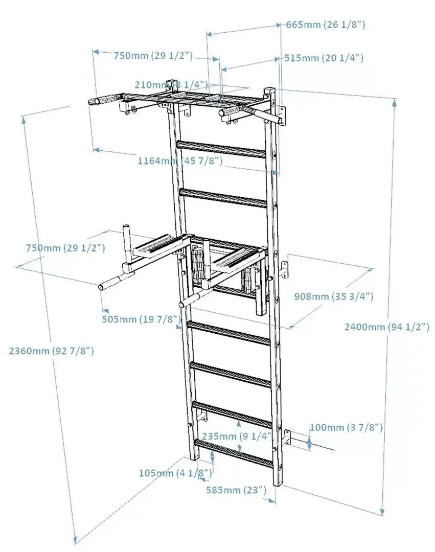 Шведская стенка BenchK 722B (Black/Wood)