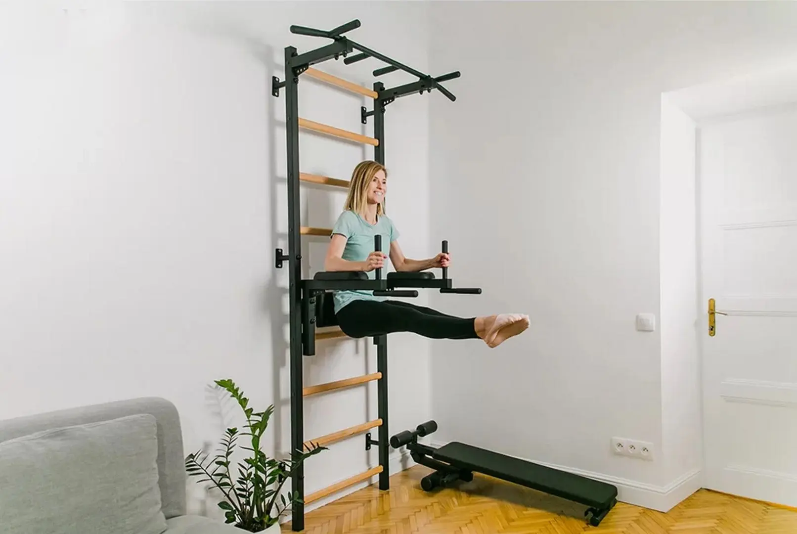 Шведская стенка BenchK 722B (Black/Wood)