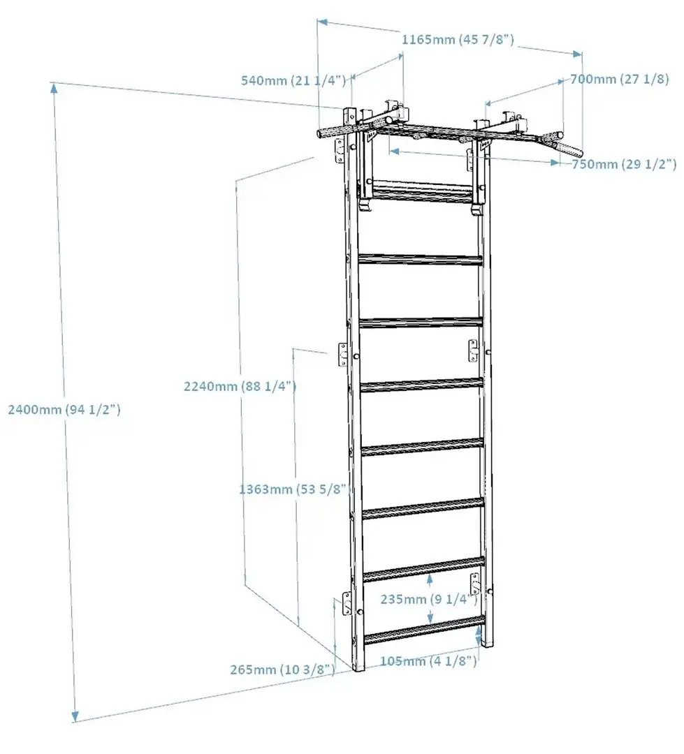 Шведская стенка BenchK 731B (Black/Wood)