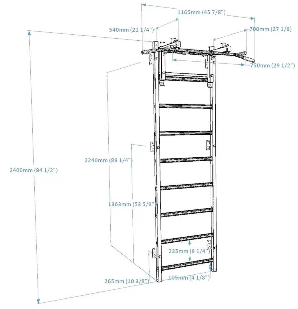 Шведская стенка BenchK 731W (White/Wood)