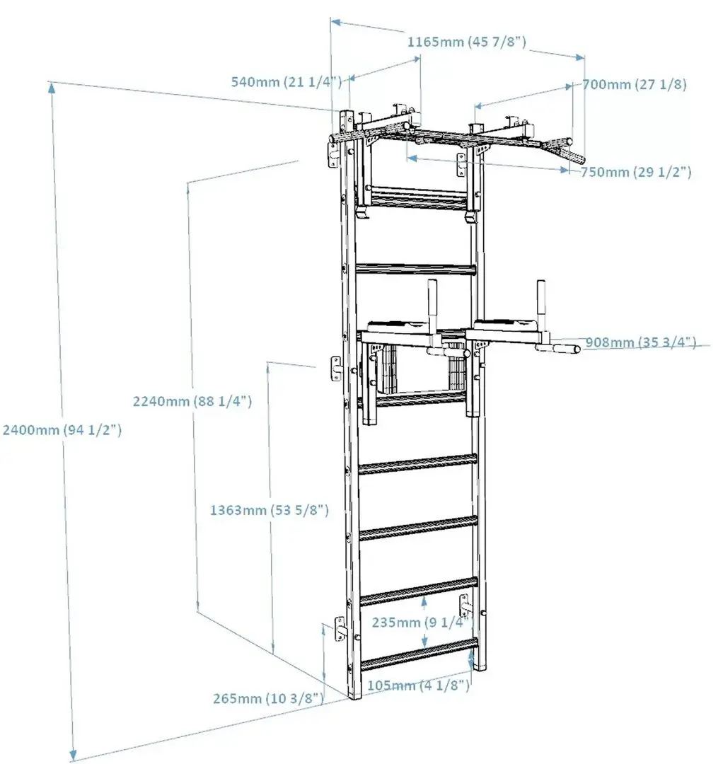 Spalier suedez BenchK 732W (Black/Wood)