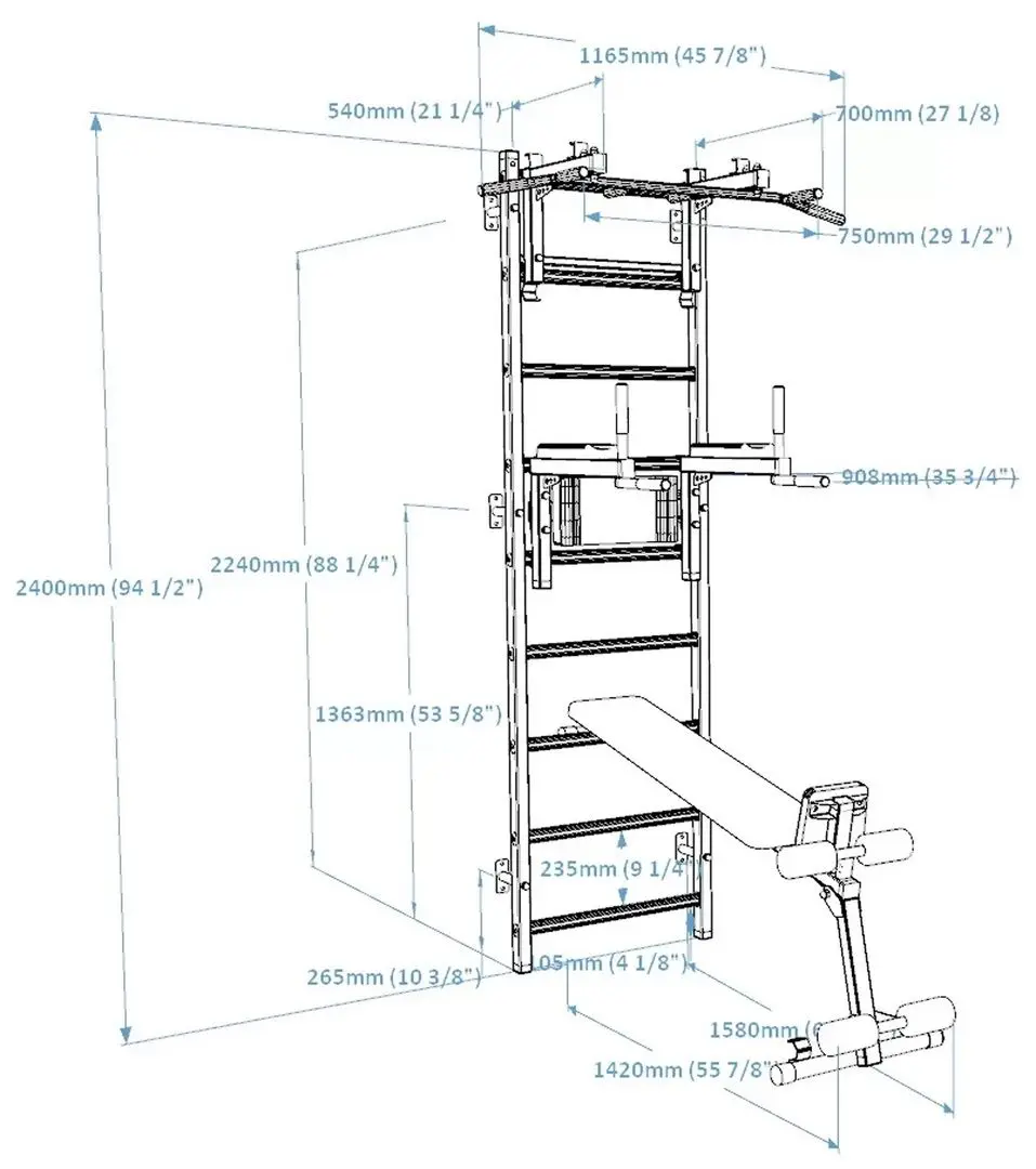 Шведская стенка BenchK 733B (Black/Wood)