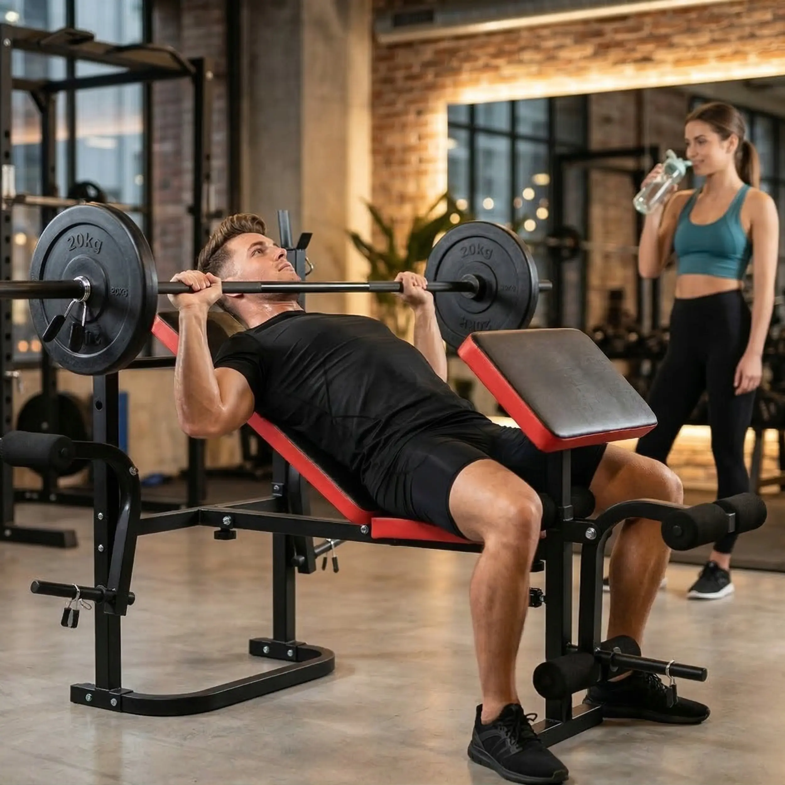 Banca pentru antrenament de forta Funfit Gym&Fitness 4807 (Black/Red) - 13