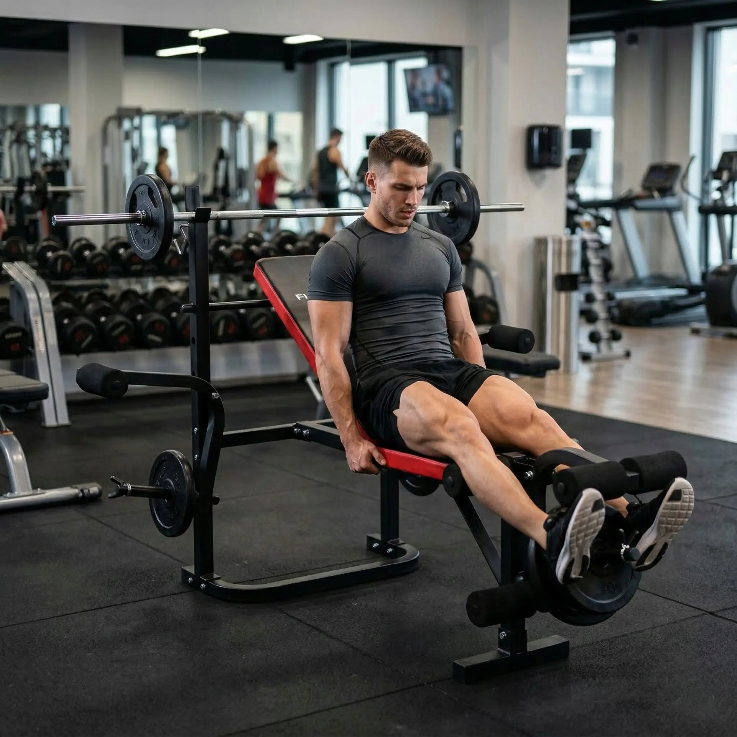 Banca pentru antrenament de forta Funfit Gym&Fitness 4808 (Black/Red) - 12