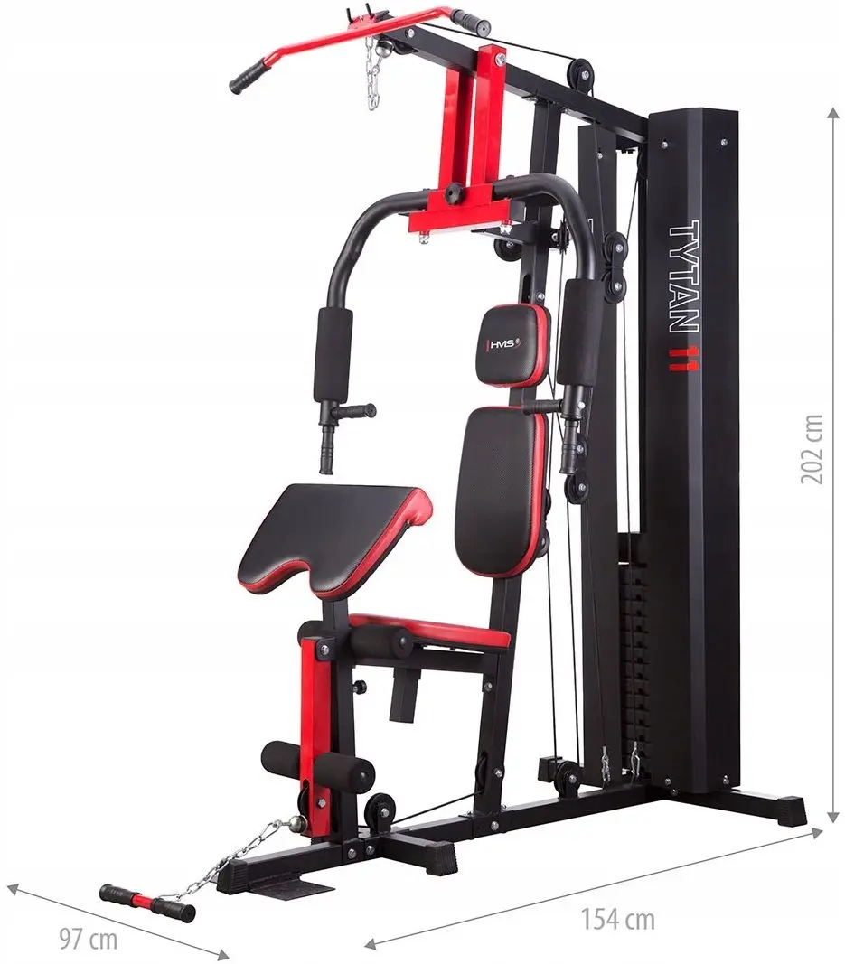 Многофункциональный тренажер HMS Tytan 11 (Black/Red) - 14