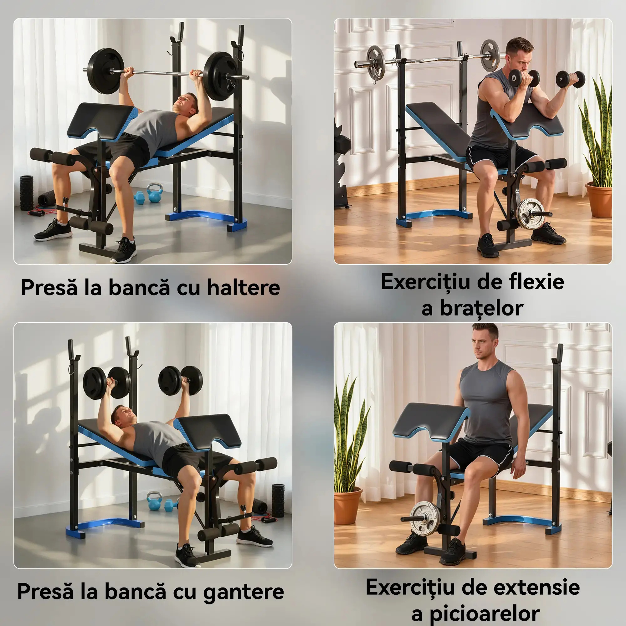 Banca multifunctonala Homcom A91-175 (Blue/Black) - 8