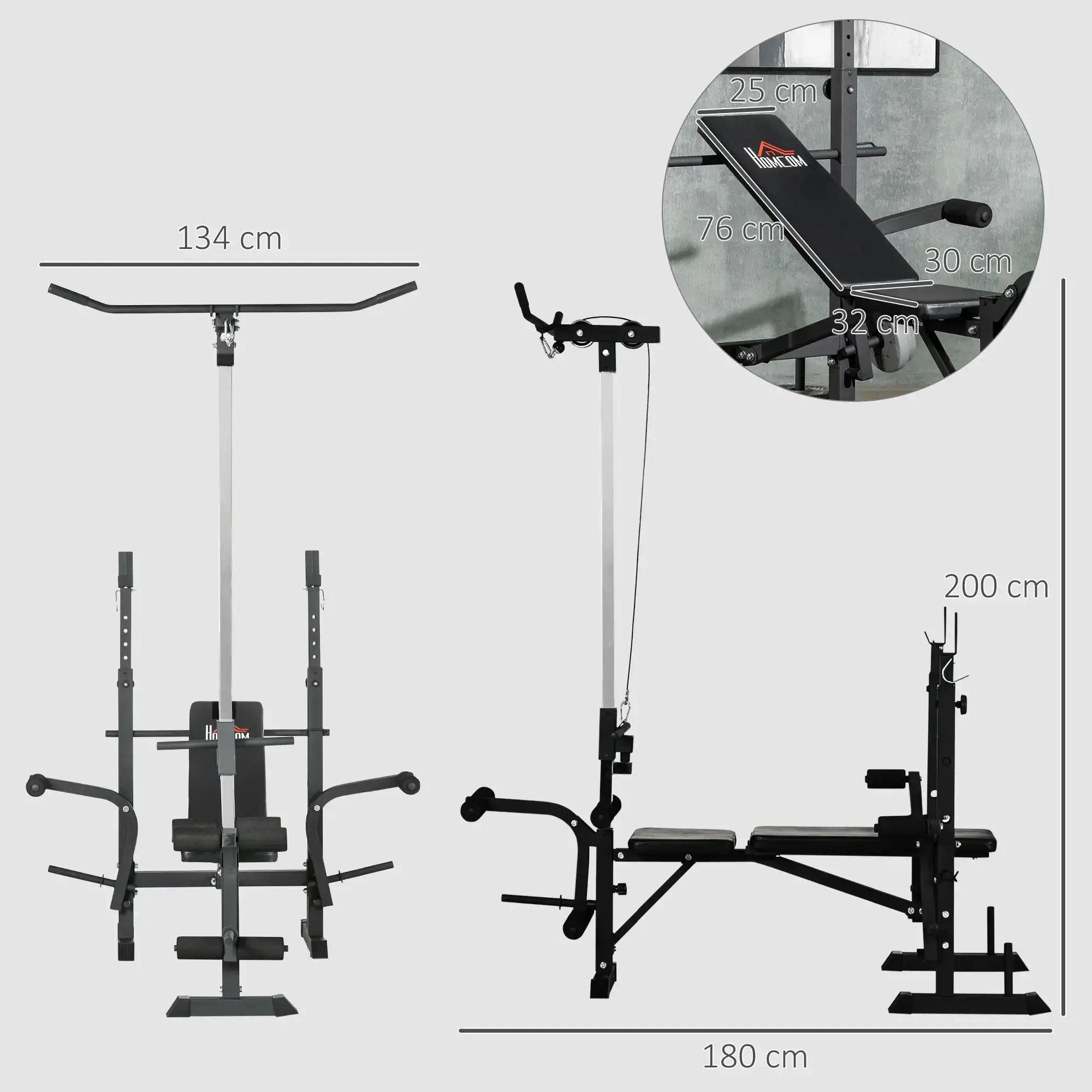 Многофункциональная скамья Homcom A91-209 (Black) - 3