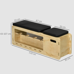 Banca multifunctonala Homcom A91-243V00ND (Natural/Black) Thumb
