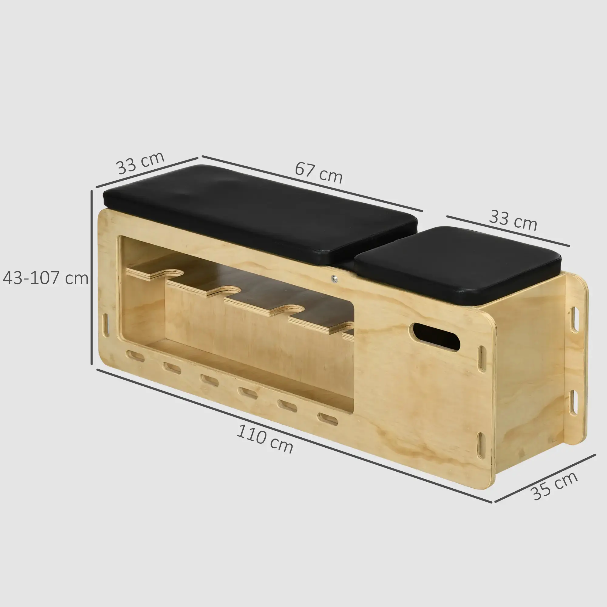 Banca multifunctonala Homcom A91-243V00ND (Natural/Black) - 3