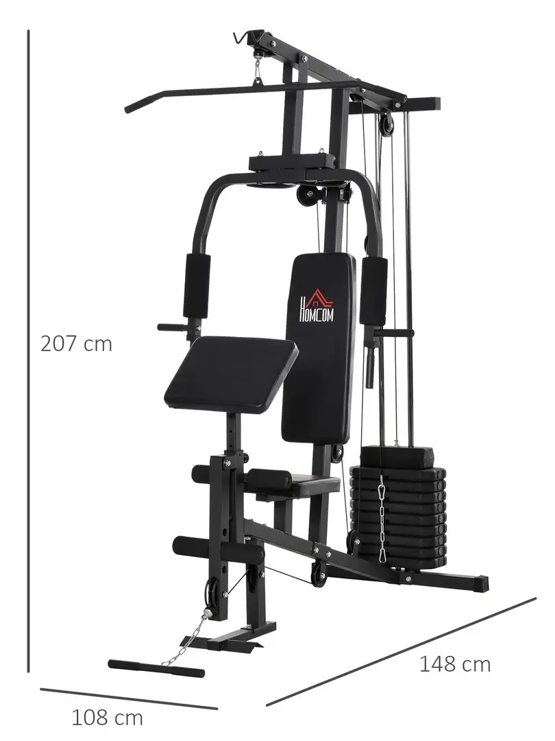 Многофункциональный тренажер Homcom A91-132 (Black)