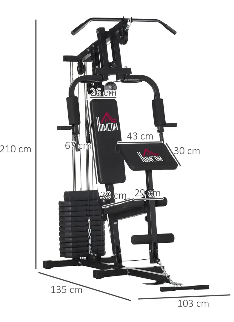 Многофункциональный тренажер Homcom A91-178 (Black)