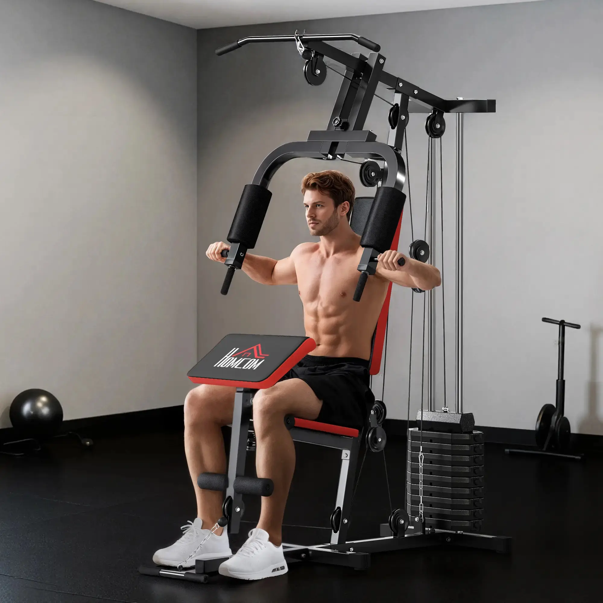 Aparat multifunctional sportiv Homcom A91-178RD (Black/Red) - 5