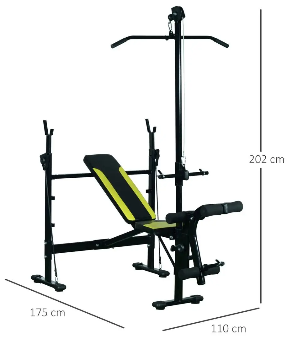 Скамья многофункциональная Homcom A91-034 (Black/Yellow) - 4