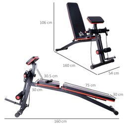 Скамья многофункциональная Homcom A91-062 (Black/Red) Thumb