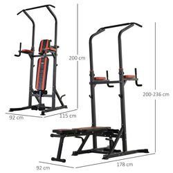 Скамья многофункциональная Homcom A91-092RD (Black/Red) Thumb