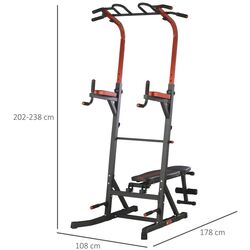 Скамья многофункциональная Homcom A91-113 (Black/Red) Thumb