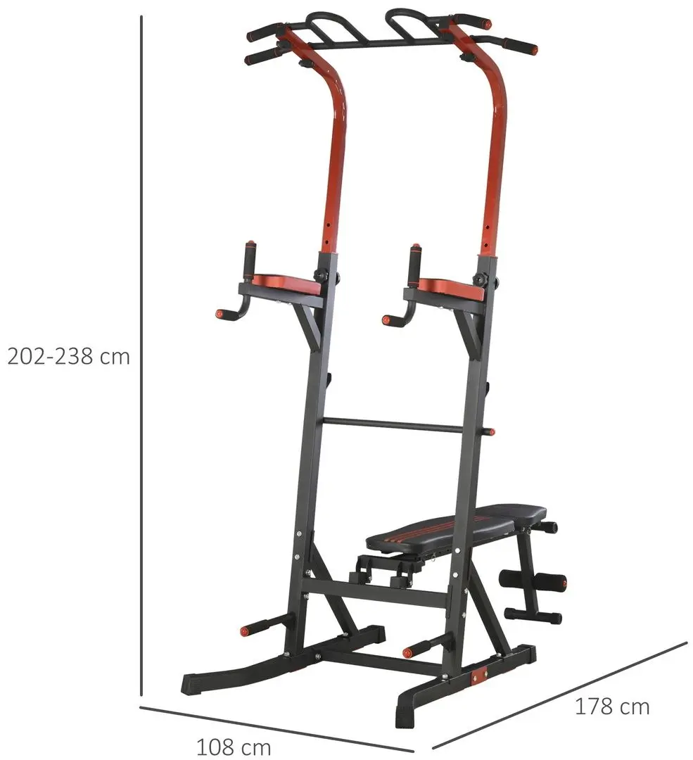 Скамья многофункциональная Homcom A91-113 (Black/Red) - 4