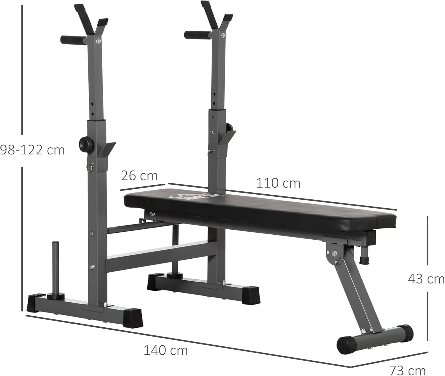 Скамья многофункциональная Homcom A91-180GY (Grey) - 6